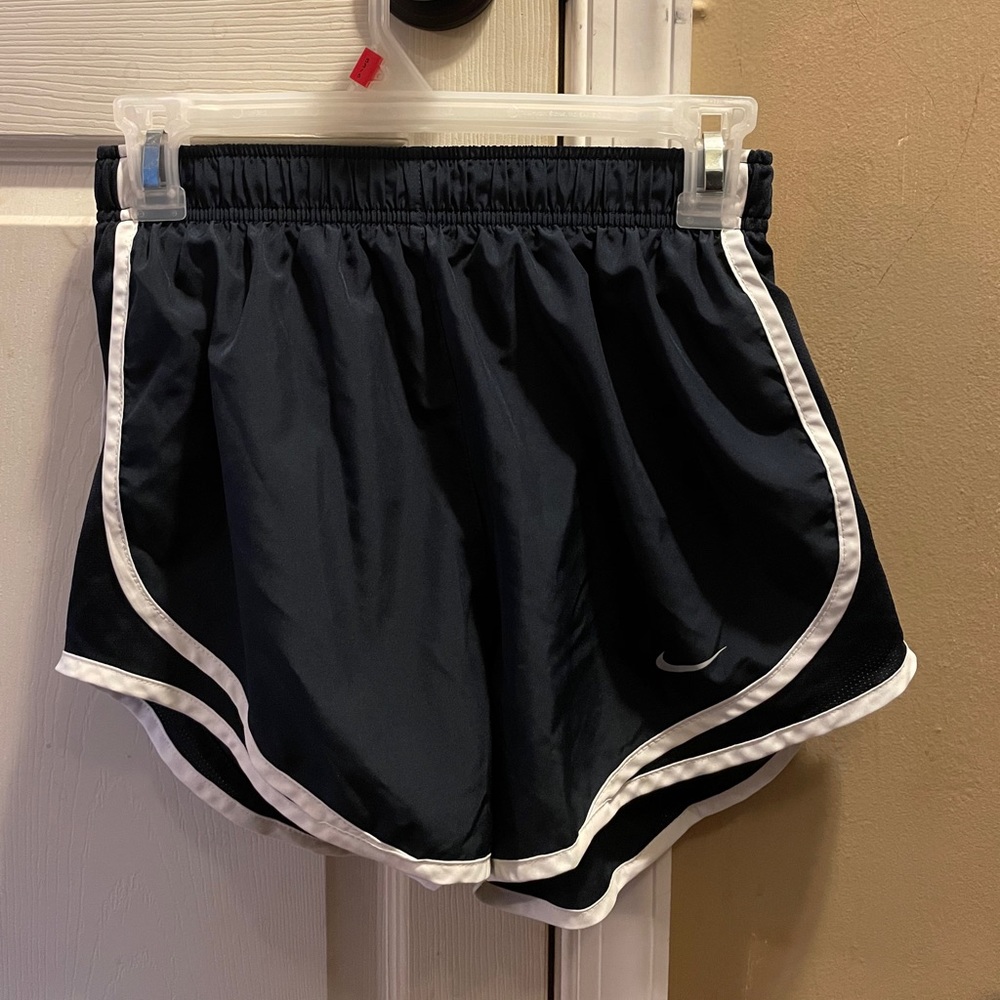 Nike Dri-Fit S running shorts. Black w/white trim.